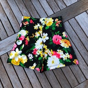 Floral high waisted shorts